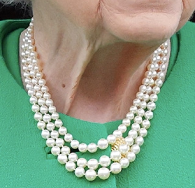 Double Strand Pearl Necklace with Diamond Clasp in 1 #514422 – Beladora